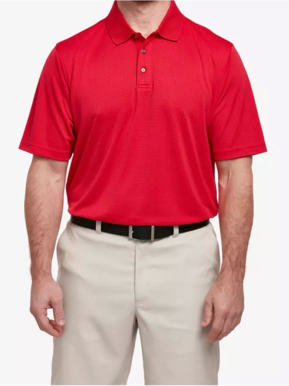 Pebble Beach Red Short-Sleeve Performance Polo